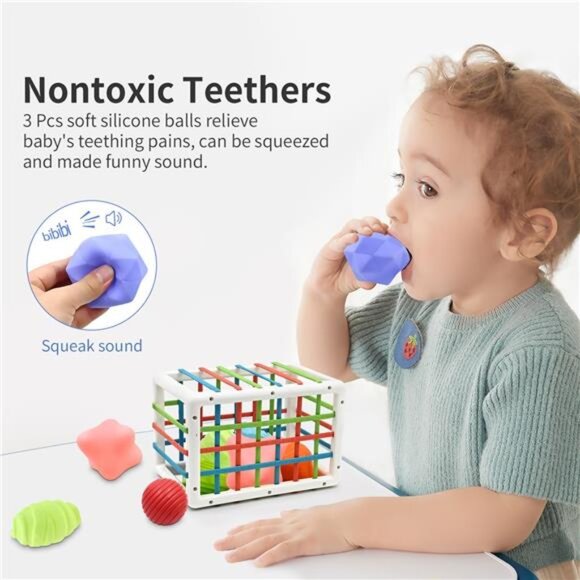 Montessori Baby Toys for 1 Year Old Boy Girl Gifts, Shape Sorter Baby Toys - Picture 3 of 7